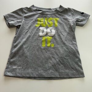 Nike Kids Gray Tee with Yellow Print